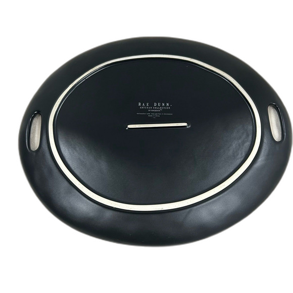 Rae Dunn Serving Platter Halloween Black EEK! 15 Inch Artisan Collection - Picture 2 of 7